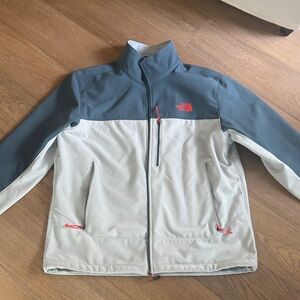 The North Face Men’s Two-Tone Slate Blue and Light Gray Softshell Jacket